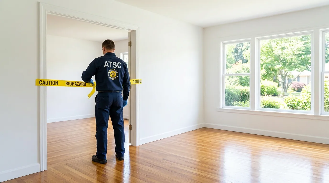 Certified biohazard cleanup crew performing Decomposition Cleanup in Lanham-Seabrook